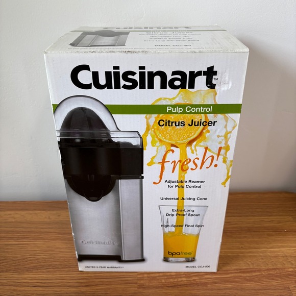 Cuisinart Other - Cuisinart Citrus Juicer CCJ-500 Pulp Control Brushed Stainless New